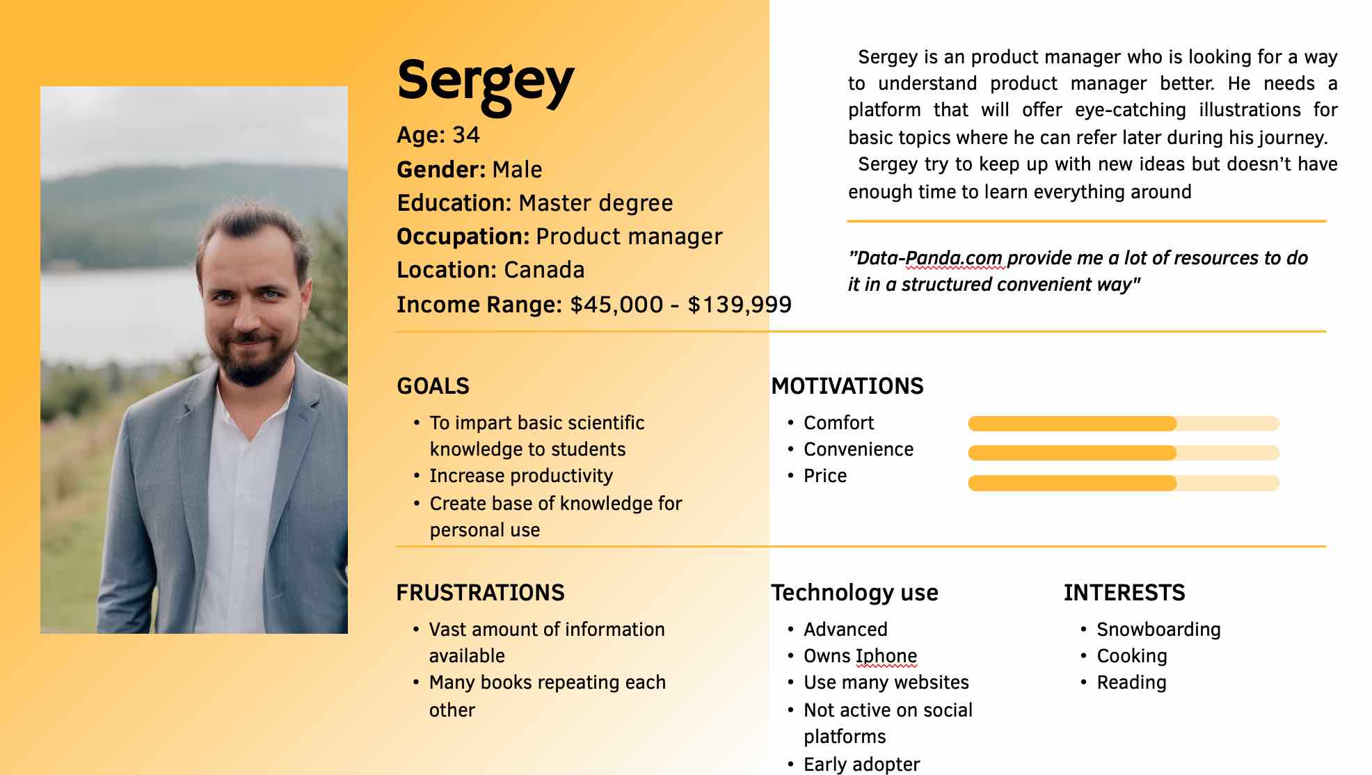 User persona example